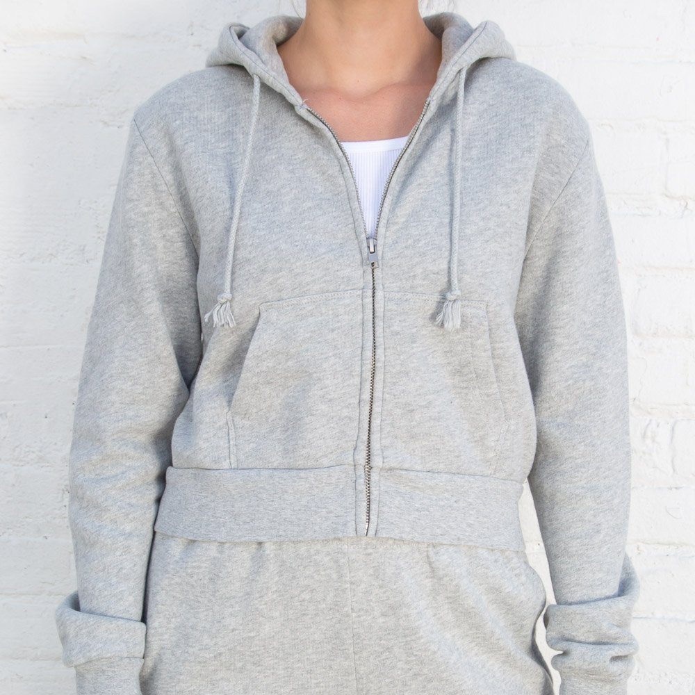 brandy melville crystal hoodie in gray in OS in one size only